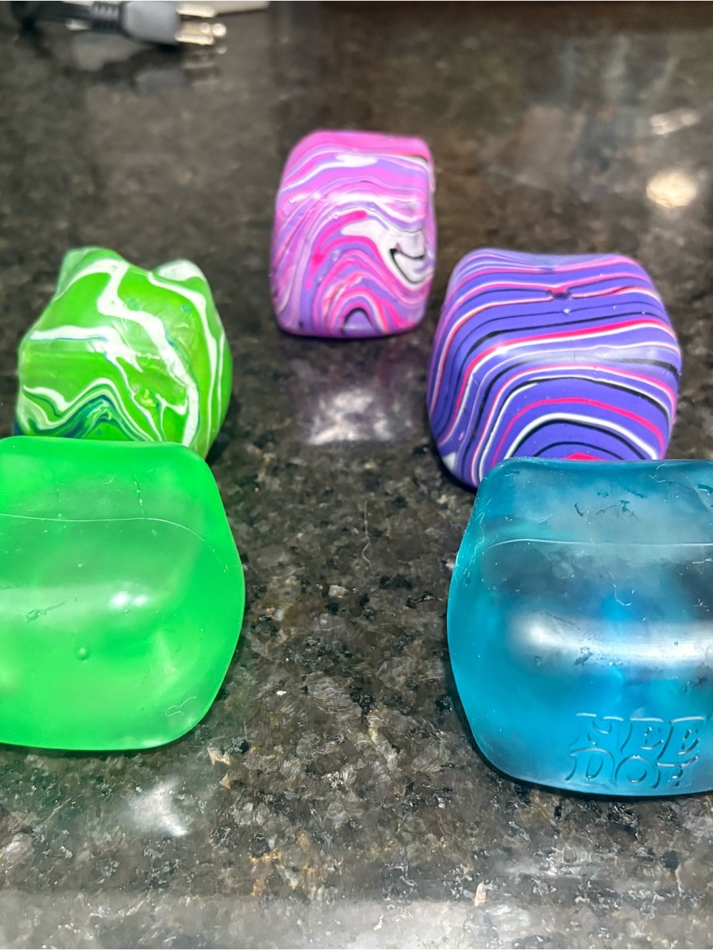10 pieces! Kids Colorful Sensory Squish Fidget Toys - Green, Blue, Purple, Pink